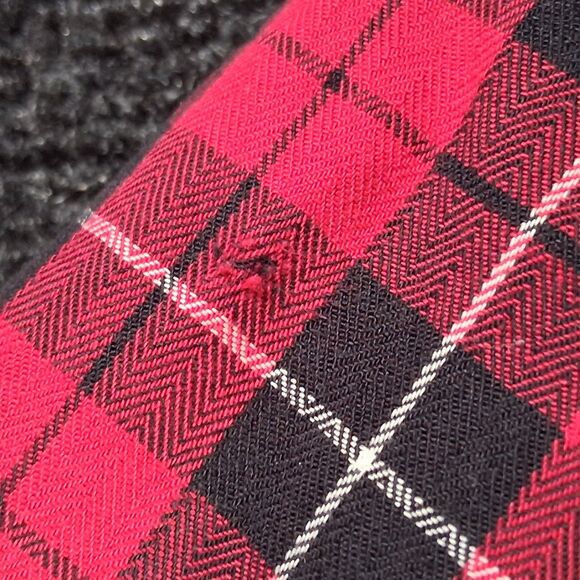 Chaps Shirt Mens 2XL XXL Red Plaid Long Sleeve Button Down Easy Care Casual Flaw - Picture 13 of 14